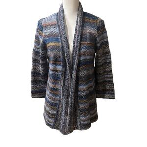 Alfred Dunner Striped Knit Open Front Fall Cozy Cardigan Women’s‎ Petite Large